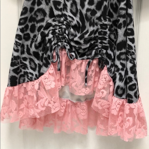 5T Pink lace and black leopard dress - Picture 2 of 4